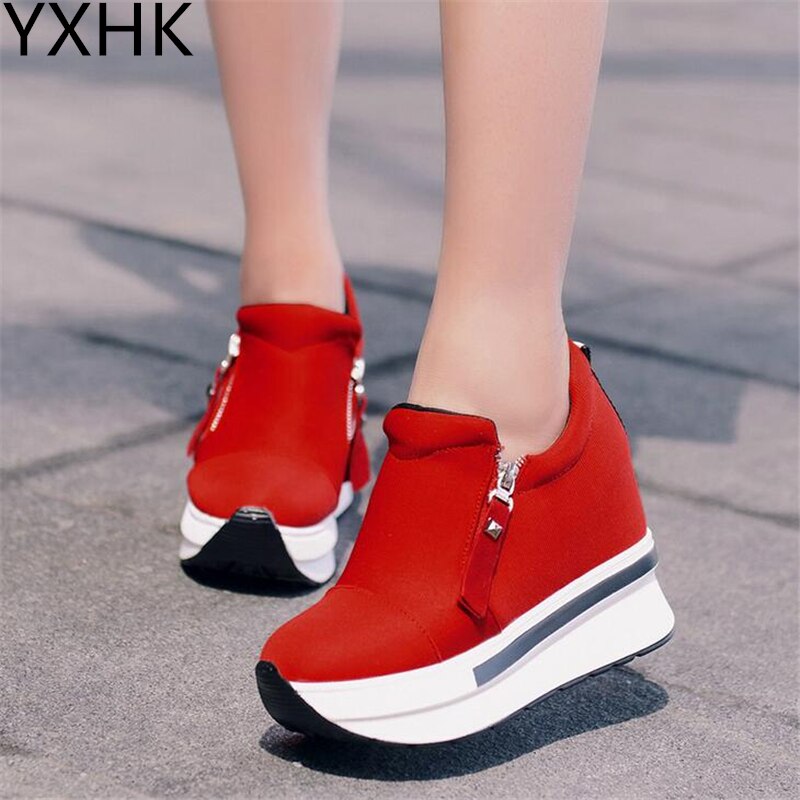 YXHK Schwarz verrotten erhöaufgehängt frauen schuhe frauen lässig setzt faul schuhe leichte flache schuhe leinwand schuhe OL arbeit zapatos