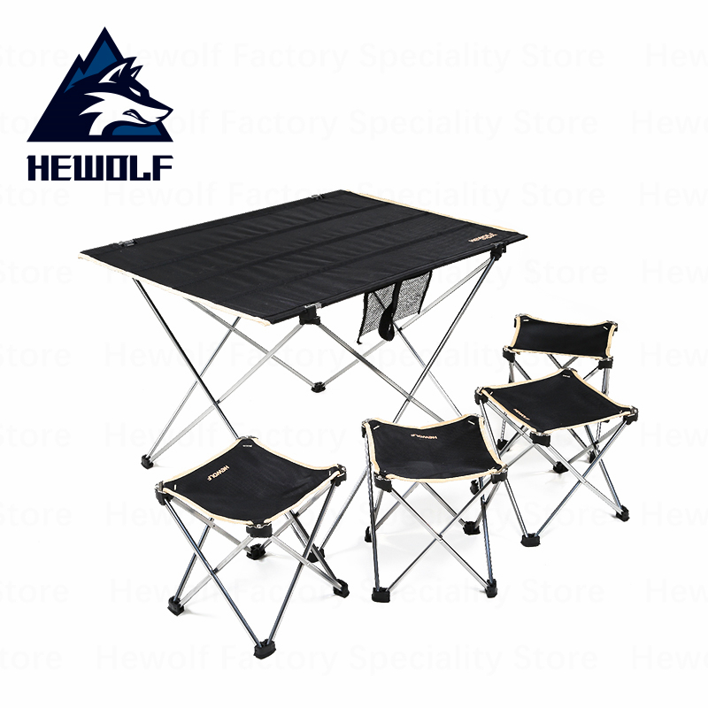 Hewolf draussen TableFoldable Tragbare Camping Tische Ultraleicht Picknick Ausrügestochen Tisch und Stühle