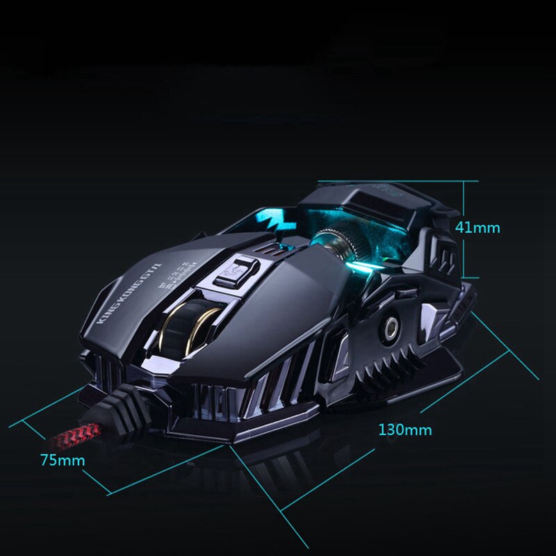 Spielen Maus Ergonomische verdrahtet Maus 8-Schlüssel FÜHRTE 4000 DPI Optische Makro Programmierbare USBWired Computer Maus