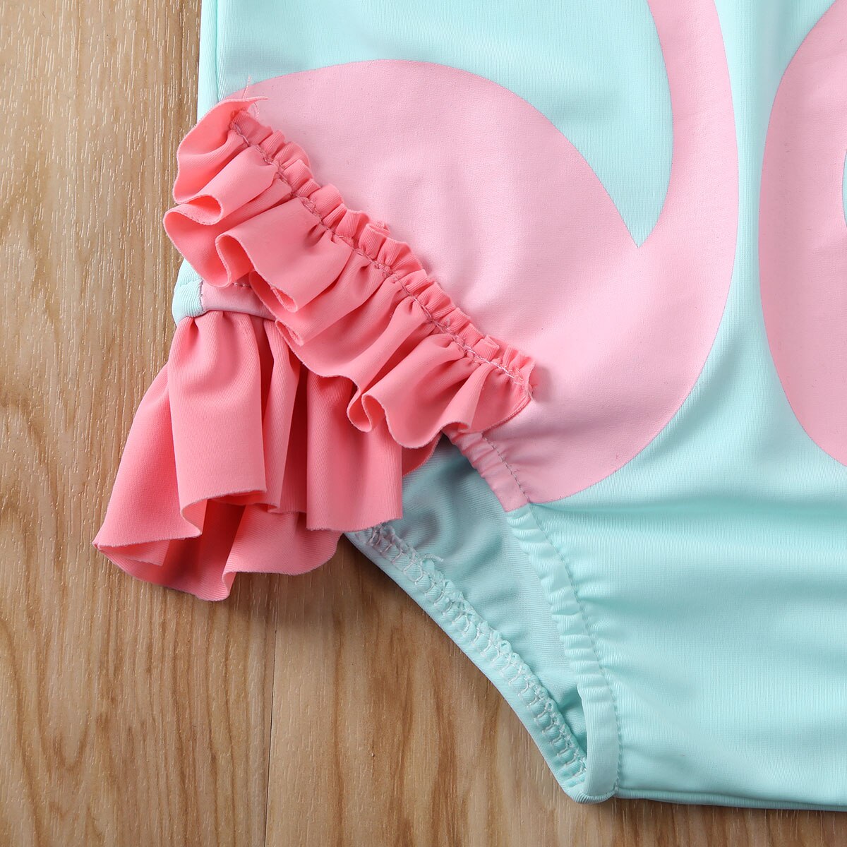 neue Baby Mädchen Karikatur Flamingo Gedruckt Zerzauste Badeanzug Bademode 1-6Y Kleinkind Kleinkind freundlicher Sommer Strand Bikini Badeanzug