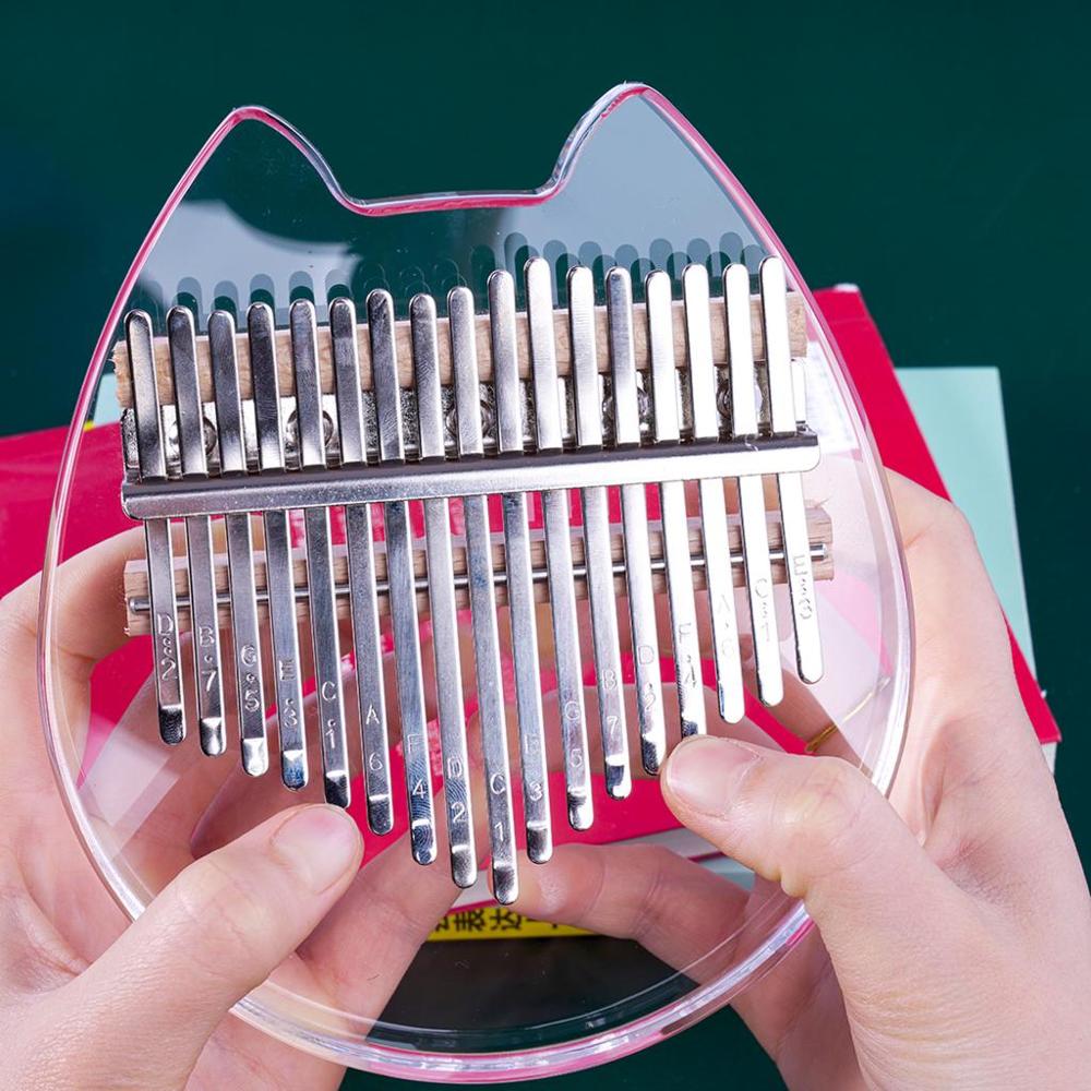 Kalimba Instrument Bausatz Daumen Klavier wählt Acryl 17Schlüssel Klar Daumen Klavier Klar Tasche Tuner Hammer Musical Instrument Anfänger