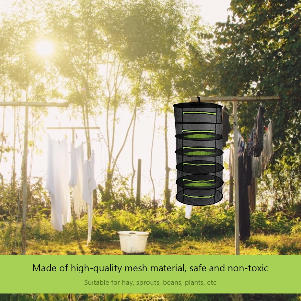 Faltbare Trocknen Gestell Geschlossen Reißverschluss Trockenen Tasche Anlage Kraut Trocknen Netto Hängenden Korb schwer Pflicht Trocknen Gestell Hängen Trocken Netz