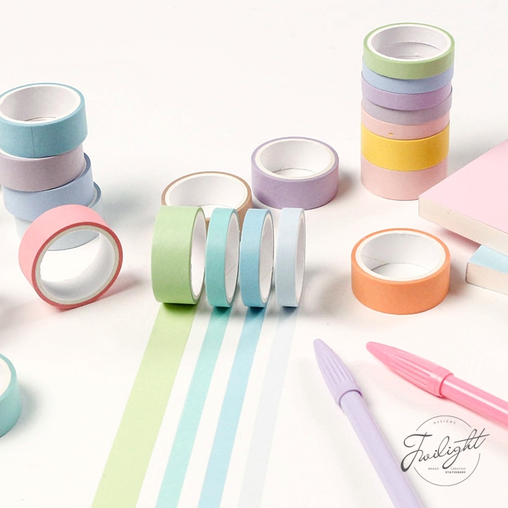 12 rollen/pc Macaron Maskierung Band einstellen 7,5mm Dünne Dekorative Bänder 15mm Breite Washi Klebeband für Tagebuch alblum Schreibwaren