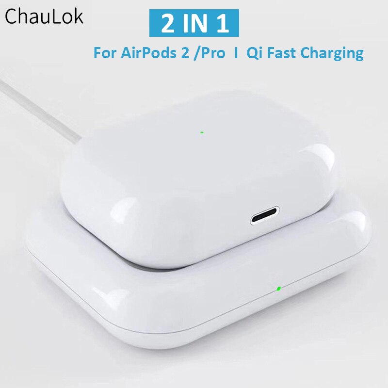 2 in 1 7,5 W Qi Schnelle Ladung Drahtlose Ladegerät Bahnhof Für Apfel Airpods 2 AirPods Profi iPhone 8Plus XS Max XR 11 Profi Ladegerät Dock