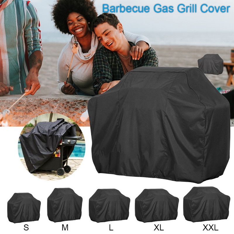 Bache Schwarz Grill Wasserdicht BBQ Abdeckung draussen Regen Grill Barbacoa Anti Staub Schutz Für Gas Holzkohle Elektrische Barbe