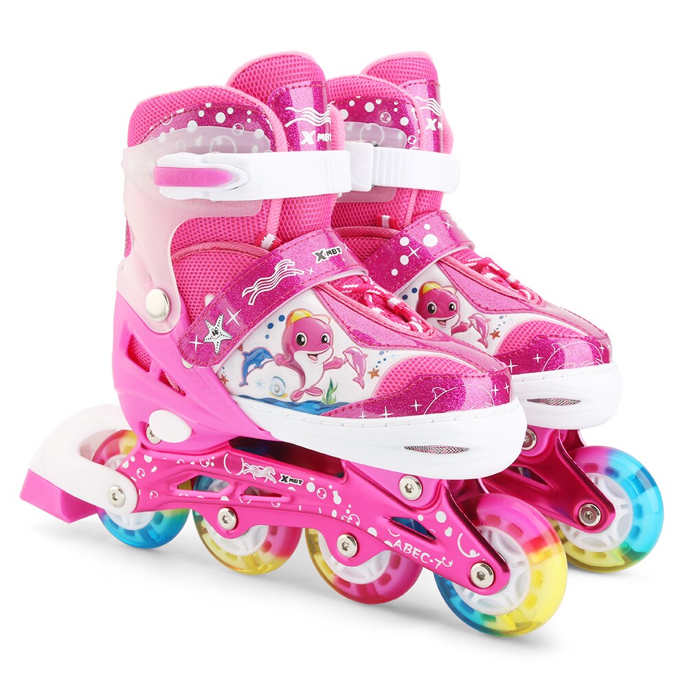 Einstellbare freundlicher Inline Rollschuhe mit Beleuchtung Räder Blitz-rollschuhe Für freundlicher Jungen Mädchen