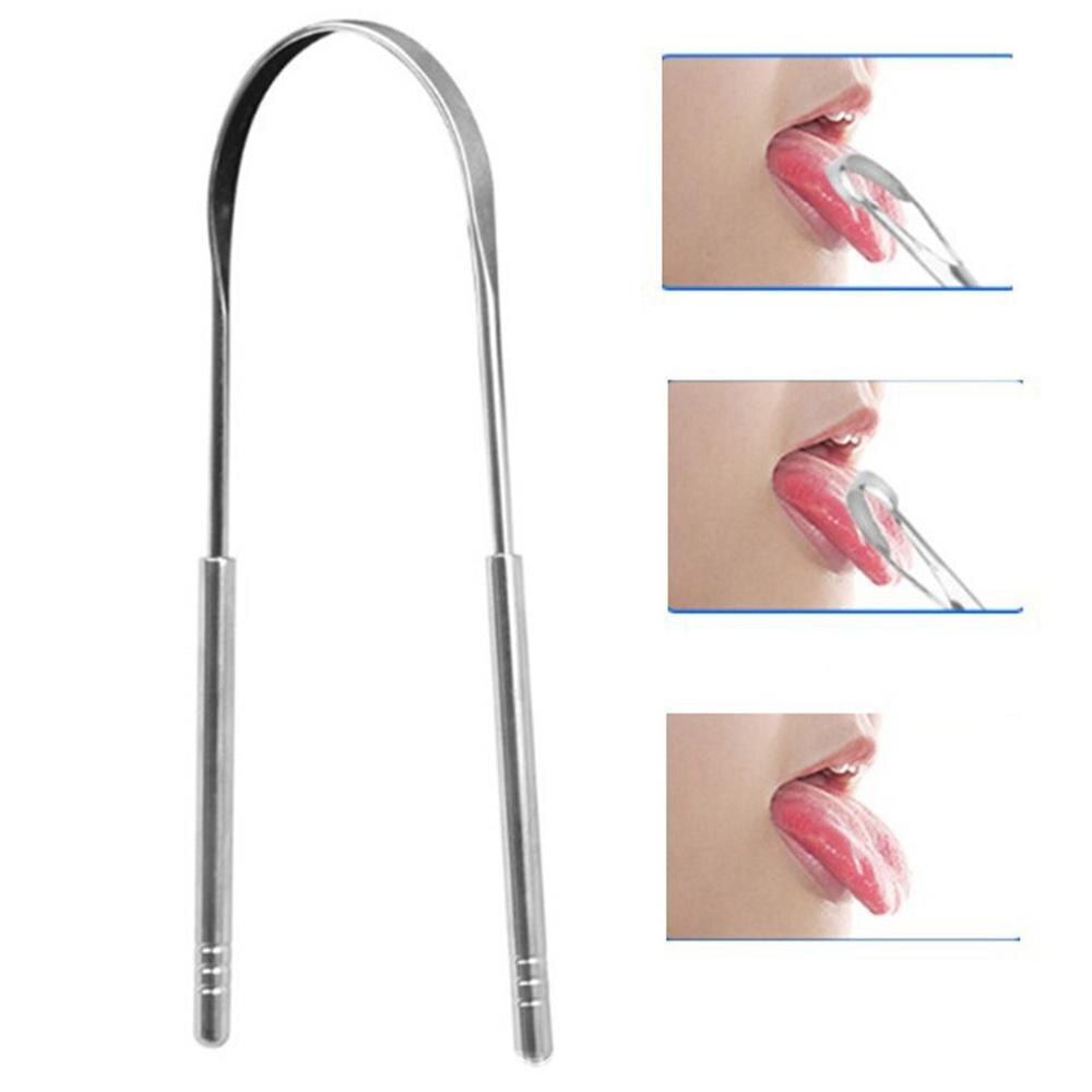 U-Förmigen edelstahl Zunge Schaber Reinigung Pinsel frische luft Oral reiniger beschichtet zunge Oral Hygiene reinigung werkzeuge