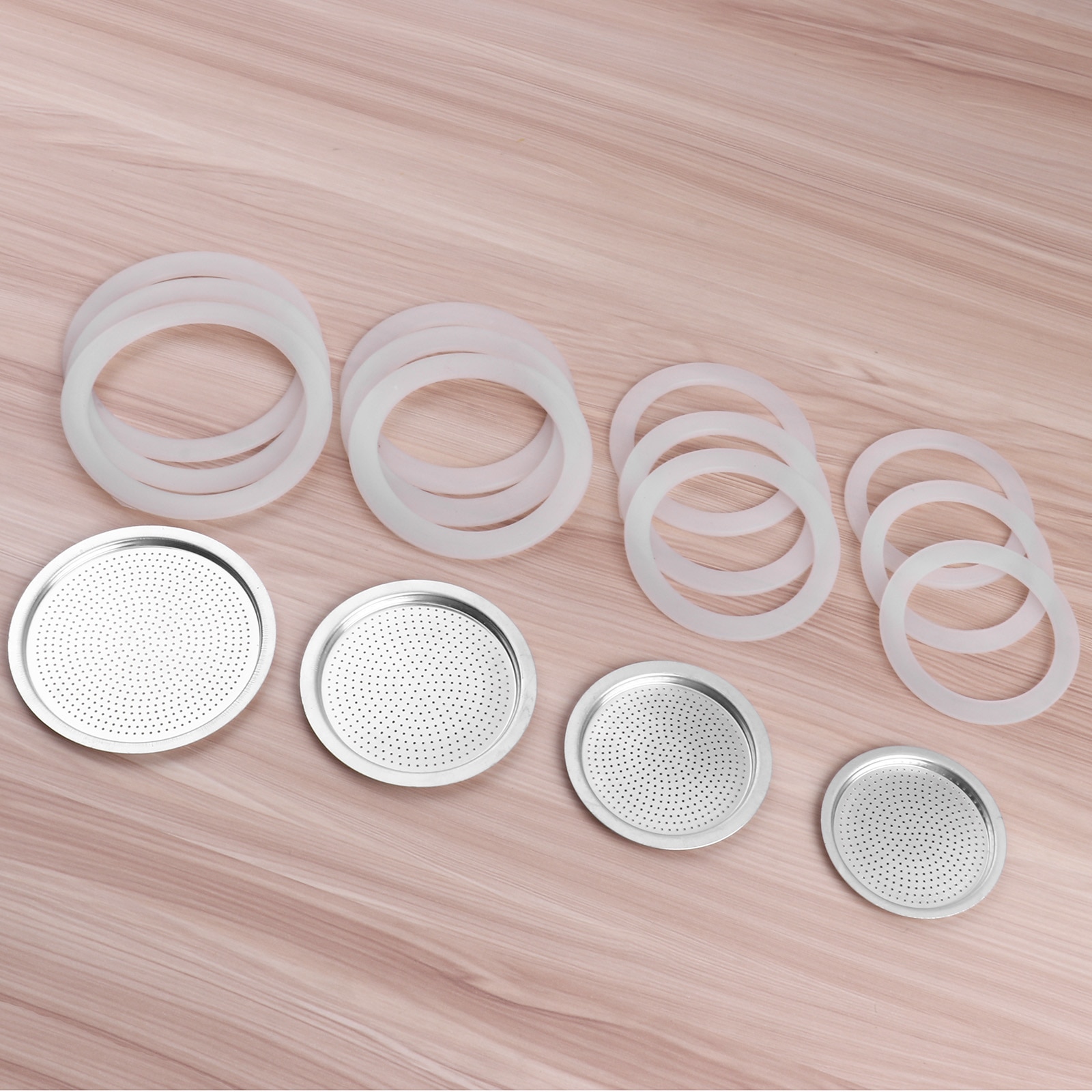 Ersatz Dichtung Silikon Ring Dichtungen und Edelstahl Filter für Moka Topf Kaffee Flasche Küche Kaffee Tee Töpfe Zubehör