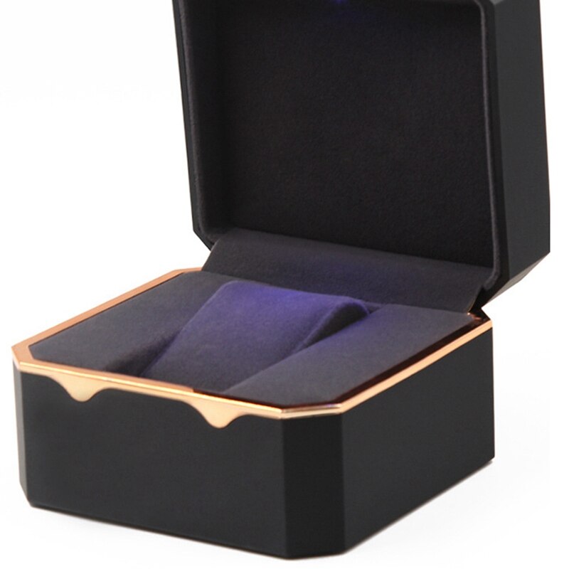 Uhr Kasten mit Achteckigen Gold Rand mit Licht, Farbe Uhr Lagerung Kasten, Uhr Kasten, Uhr Kasten