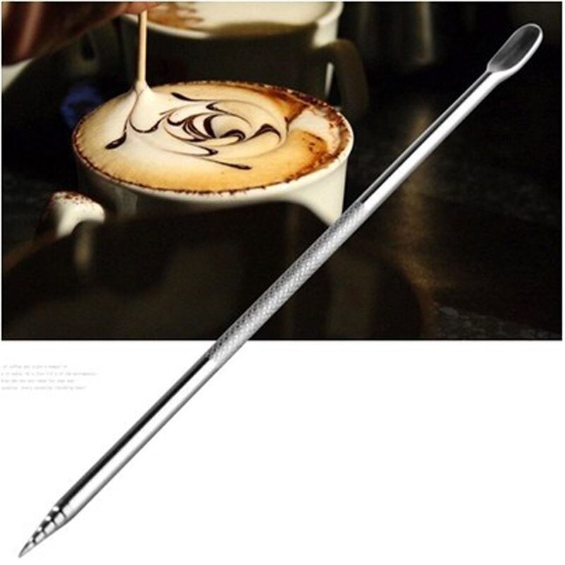 Kaffee Latte Cappuccino Blume Stift Stipa DIY Phantasie Kaffee werkzeuge Girlande Nadel Edelstahl Geschnitzt Stock Kunst Stift