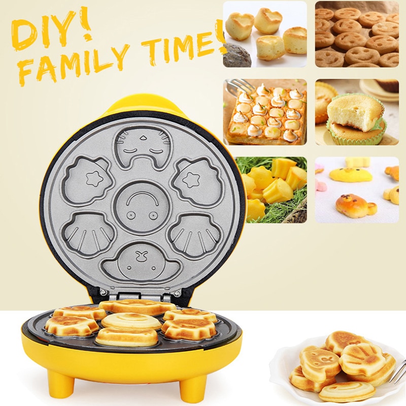 Haushalt Mini Elektrische Kuchen Hersteller Nicht-Stock blasiert Ei Kuchen Ofen Frühstück Waffel Brot Maschine Doppel-seitige Backen maschine