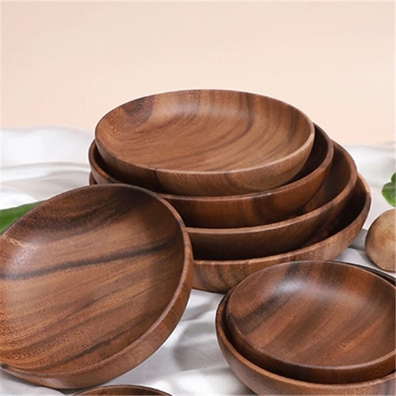 Süßigkeiten Obst Untertasse Nachtisch Abendessen Brot Holz Platte Reis Salat Lagerung Schalen Große Größe