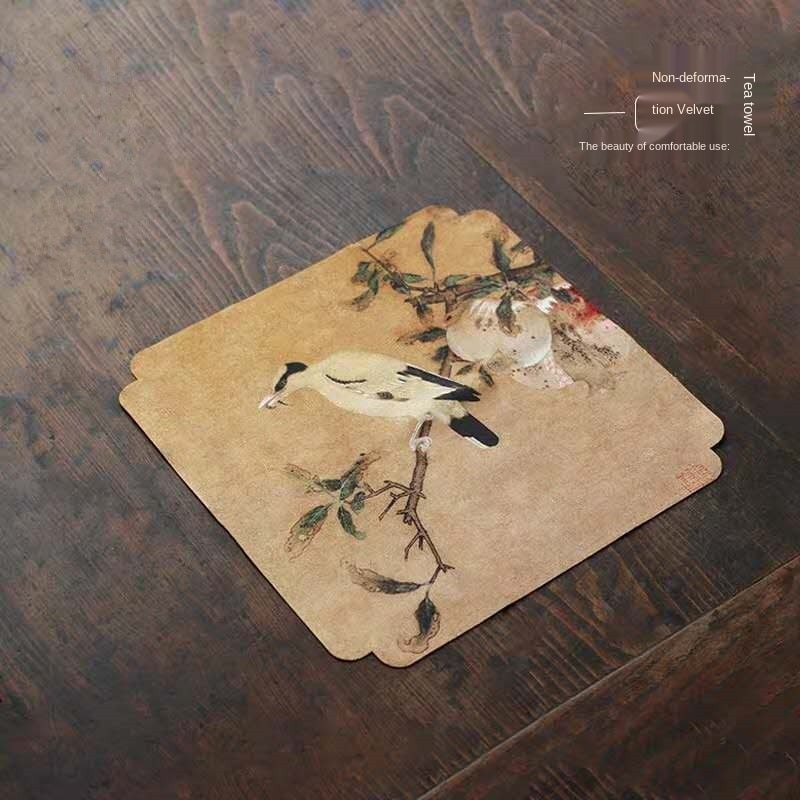 Samt Tee Handtuch Saugfähigen Zen Chinesischen Stil Jahrgang Tee Kunst Tee Tuch Tee matt Kung Fu Tee-einstellen Tee Zeremonie utensilien Tee Serviette