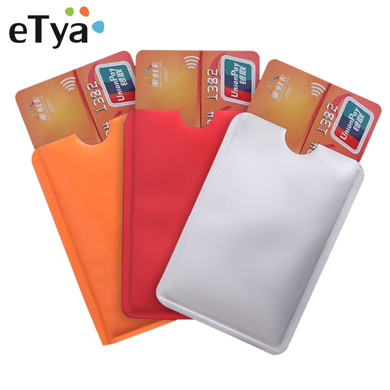 10 teile/los Mini Karte Halfter Brieftasche Bank Kreditkarte Halfter Ich würde Bank Karte fallen Schutz Aluminium Metall Kreditkarte Halfter abdeckung