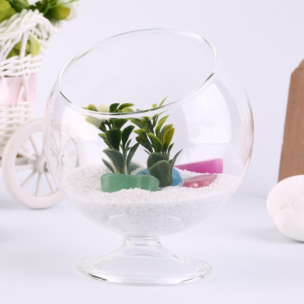 Einzigartige Wohnkultur Hydrokultur Aquarium Fisch Runde Glas Vase Panzer Anlage Container Terrarium Für Schlafzimmer Wohnzimmer Büro
