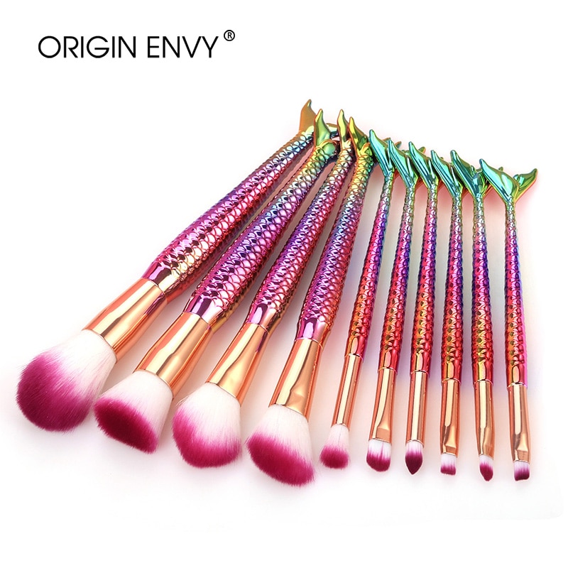 HERKUNFT Neid 7/10 stücke Bausätze machen-hoch Pinsel Werkzeug Kosmetik einstellen Von Bronzer Meerjungfrau Textmarker Stiftung Gesicht Lidschatten
