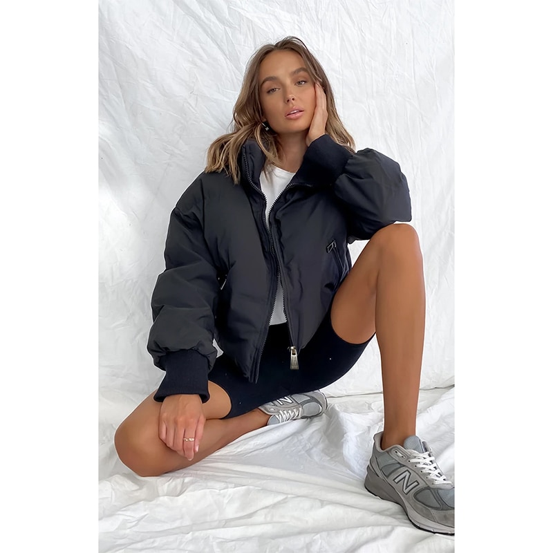 Winter jacke für mädchen stil einfarbig stehen kragen baumwolle Mantel Jacke Schwarz und Jacke nackt Jacke frauen Damen jacken toyo