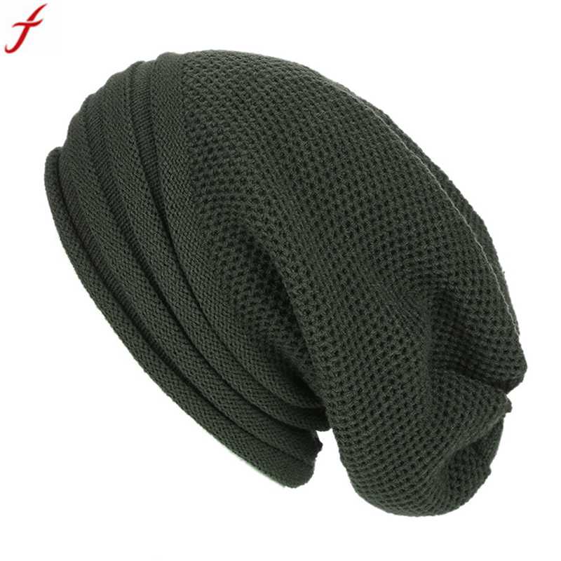 herbst Winter hüte für männer frauen ausgebeult Warme Häkeln Winter Wolle gestrickte mützen skullies Schädel Slouchy Kappen Hütte