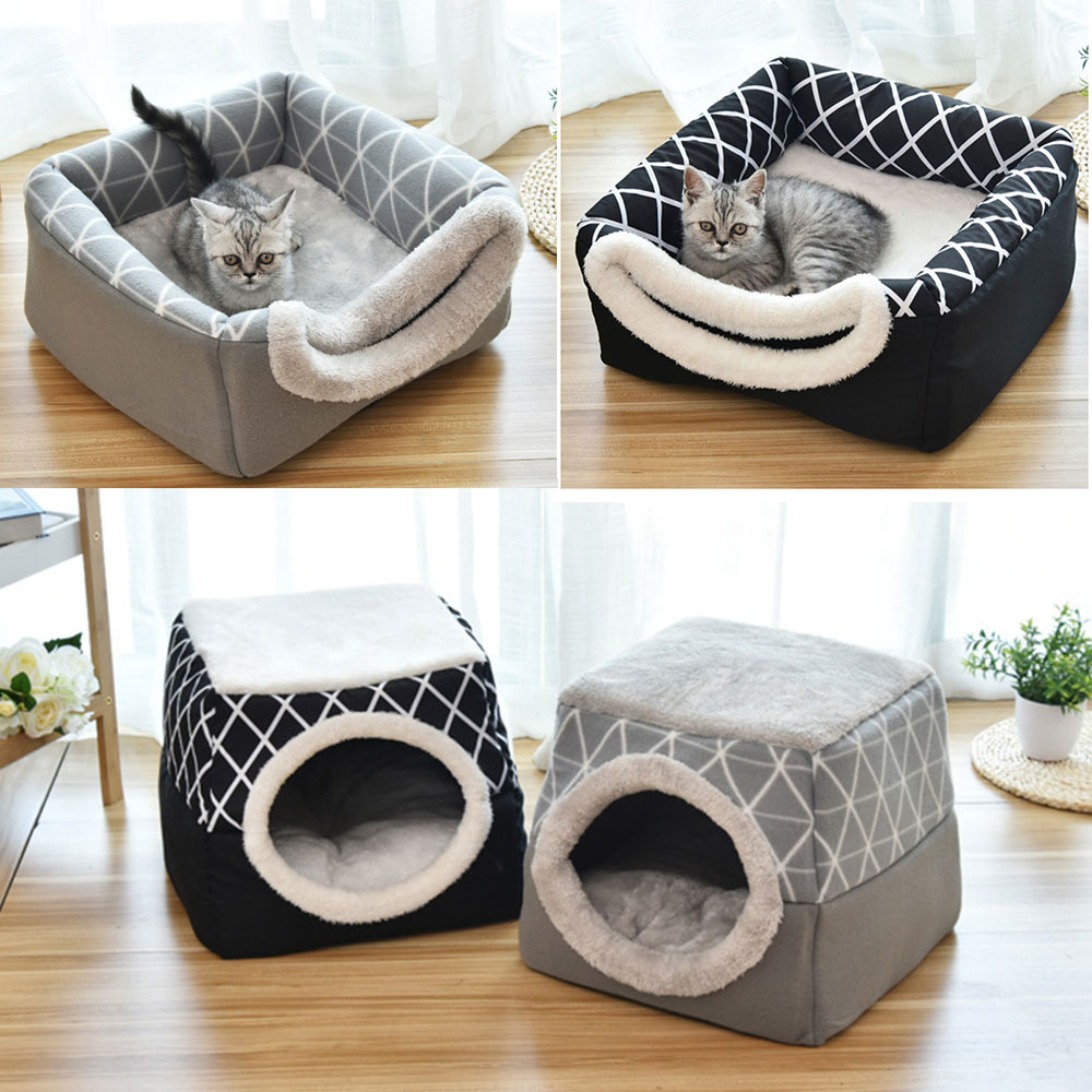 Haustier bett für Katzen Hunde Weiche Nest Zwinger Bett Höhle Haus Schlafsack matt Pad Zelt Haustiere Winter Warme Gemütliche betten 2 Größe L XL 2 Farben
