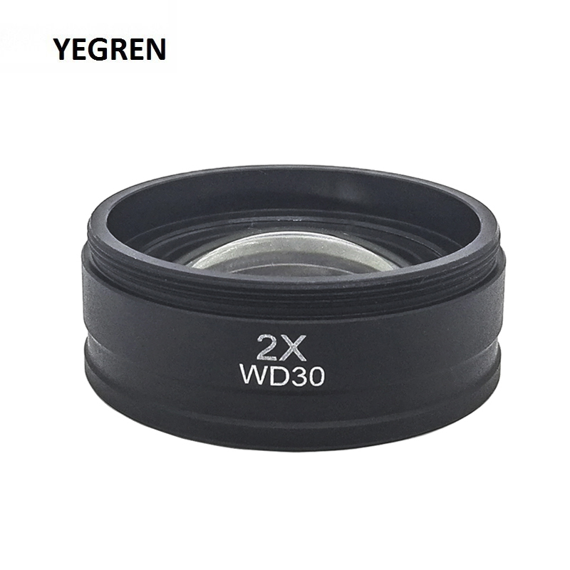 2X Barlow Objektiv Stereo Mikroskop Hilfs Ziel Objektiv Montage Gewinde 42mm 48mm 50mm 52mm x 0,75mm Arbeits Abstand 30 mm
