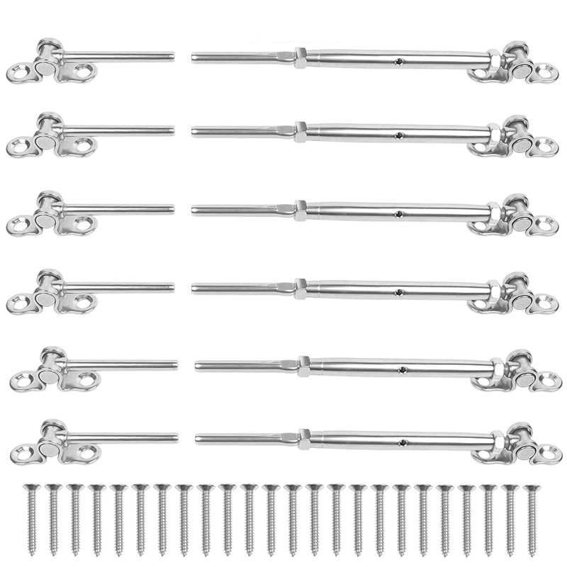 groß 6 Pack T316 Edelstahl Kabel Geländer Bausätze passen 1/8Zoll Edelstahl Draht Seil Kabel für Kabel Geländer Systeme