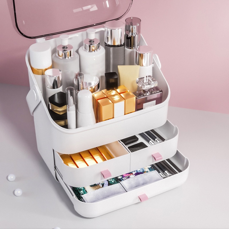 Kosmetische Lagerung Kasten machen-hoch Veranstalter Schublade Große Kapazität Schmuck Nagellack machen-hoch Container Tragbare Kosmetik Organizer Kasten