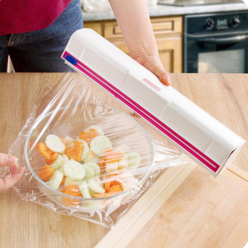 Küche Lebensmittel Lagerung Obst Frische Halten Schnell wickeln Spender Cutter Kunststoff Lebensmittel wickeln Spender Konservierungs Film Cutter