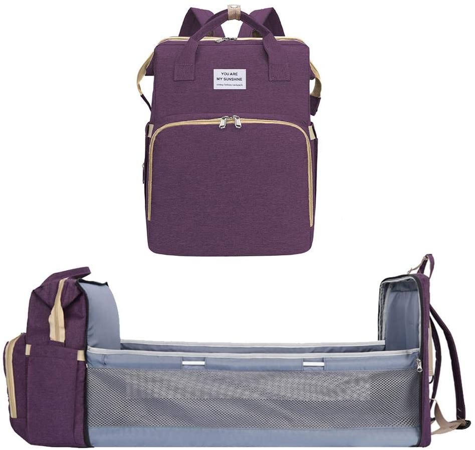 Tragbare Falten Baby Krippe Mutter Tasche, Multifunktionale Rucksack, Große-Kapazität murmeln und Baby Tasche, Rucksack