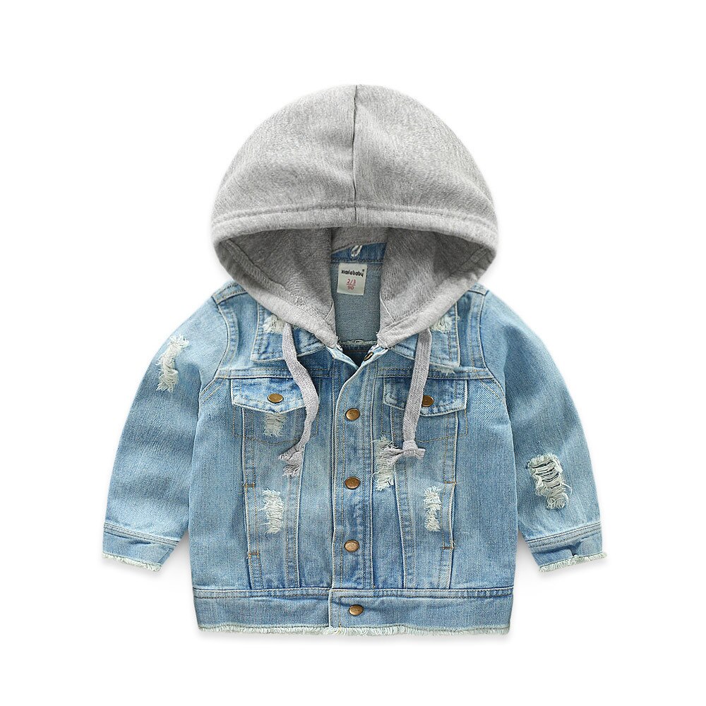 Baby Jungen Denim Jacke lässig Herbst Winter Jacken Für Jungen Mantel freundlicher Oberbekleidung Mäntel Jungen Kleidung freundlicher Mit Kapuze Jacke