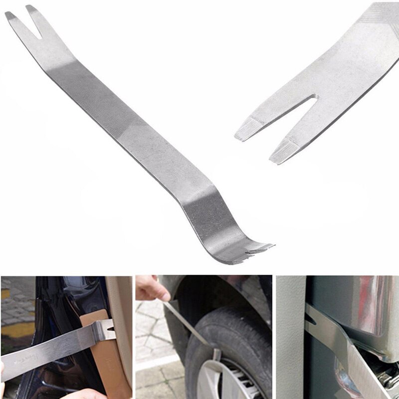 18cm Bausatz trimmen Tür Clip Tafel Bindestrich Armaturenbrett Audio- Radio Innen Reparatur entfernung Werkzeug Metall Silber farbe Auto Entfernung hebeln Werkzeug