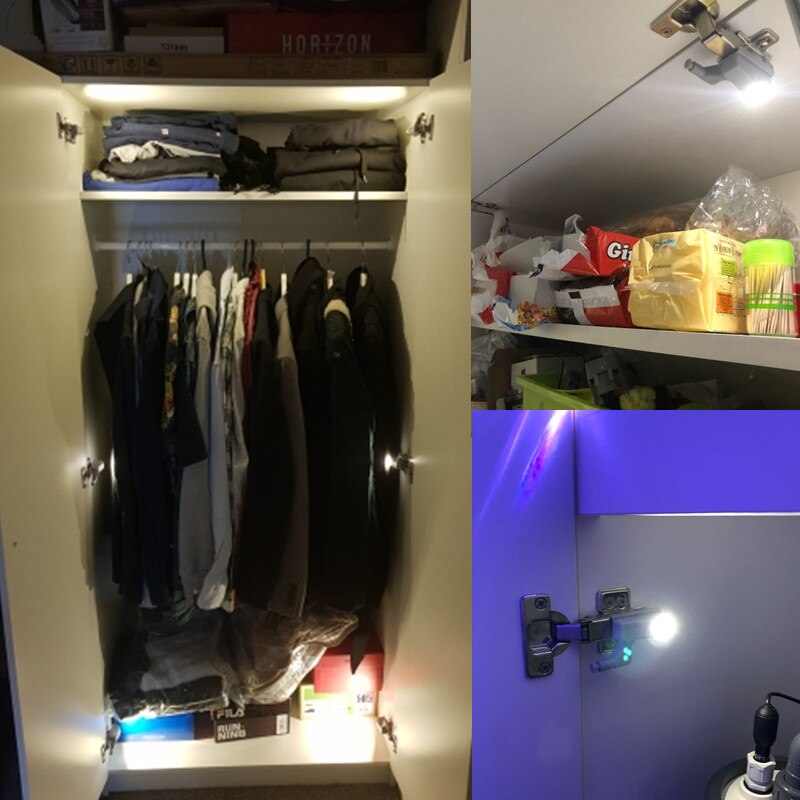 FÜHRTE Innere Scharnier lampe Unter Schrank Licht Universal- Schrank Licht Sensor LED Für Schrank Schrank Küche Schlafzimmer