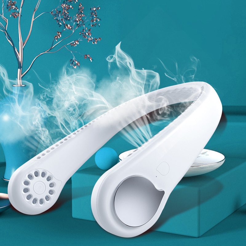 Sommer Luftkühlung Nacken Fan Blattloser Hängen Halsband Fan Luftkühler draussen Sport Mini USB Aufladbare Halsband Fans Blattlosen