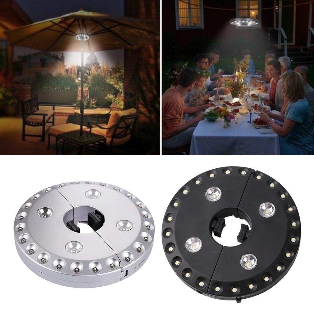 Terrasse LED Regenschirm Pol Licht Weiß AA Batterien Betrieben für Garten Garten