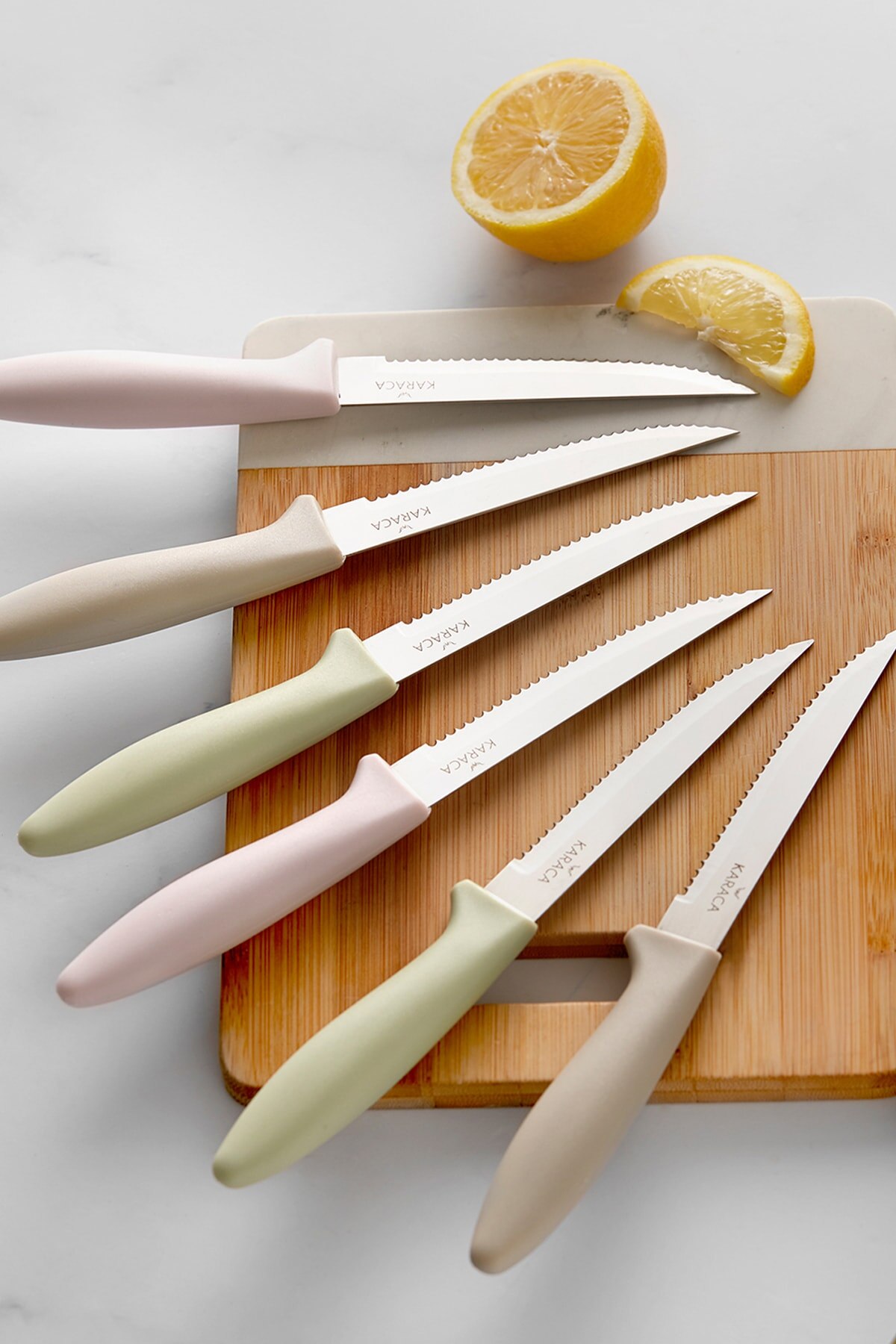 Juwelüse Obst Hacken Messer 6 Stück Multi Farbe Seçenekli Gezackten Messer Hacken und Schneiden Messer einstellen