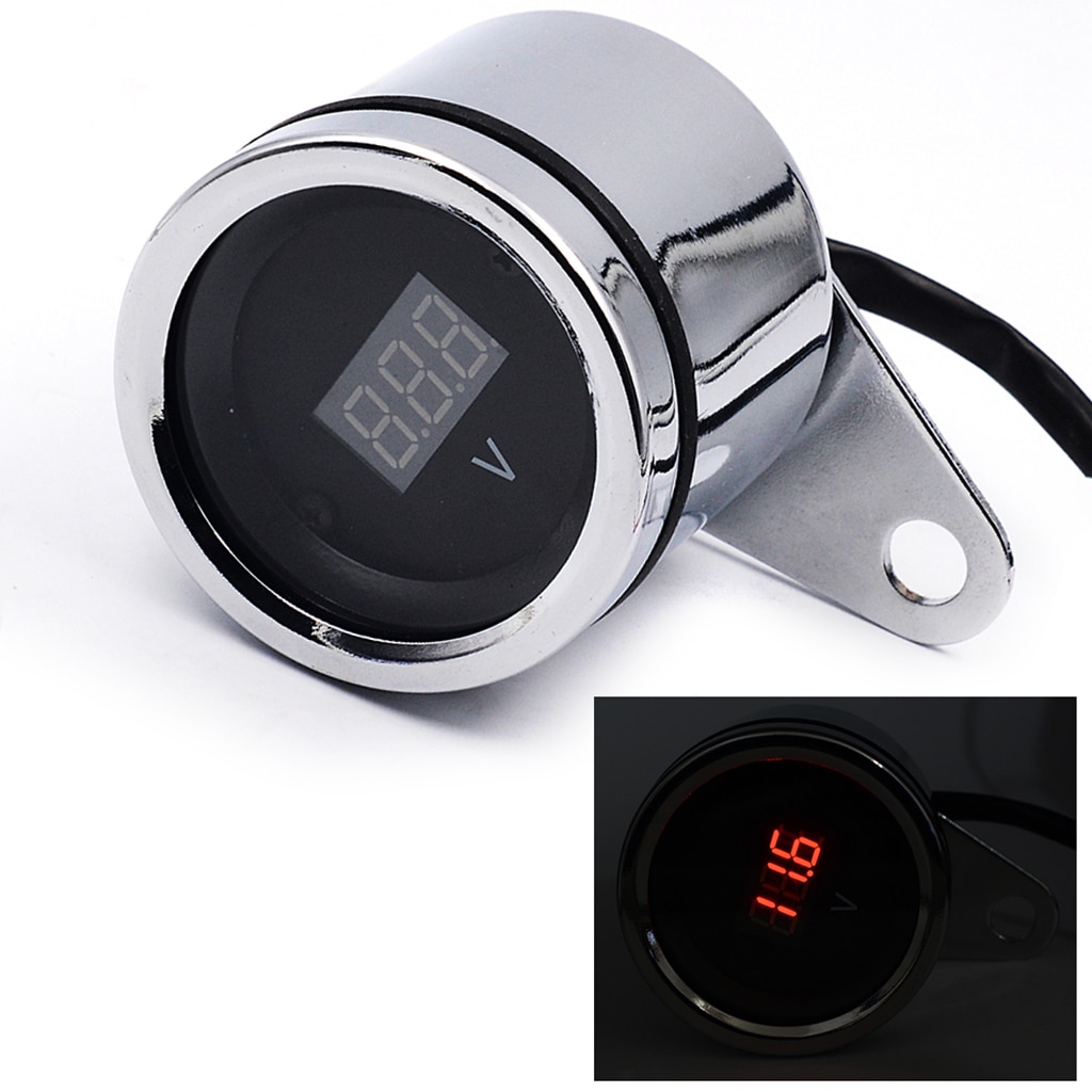 62mm Motorrad Voltmeter LED Spannung Messgerät Meter Prewired Verbindung Für Motorrad ATV Schmutz Fahrrad Grube Fahrrad Quad 12V