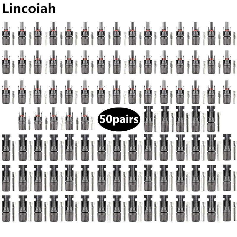 100 stücke/50 paar Solar- Stecker Solar- Solar- Stecker Kabel Anschlüsse (männlich und weiblich) für Solar- Tafeln und Photovoltaik Systeme