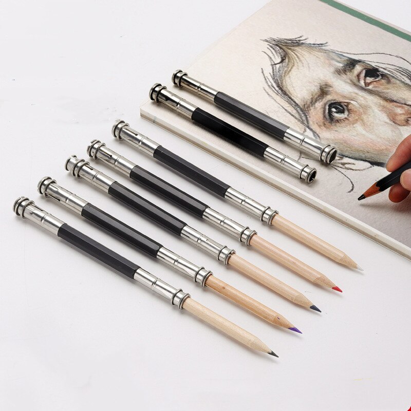 Doppel kopf metall bleistift Verlängerung edelstahl bleistift Verlängerung bleistift empfänger bleistift fallen Schüler bleistift fallen