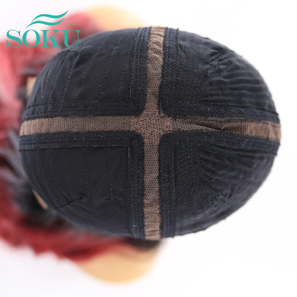 SOKU Synthetische Spitze Vorderseite Perücken Mitte Teil Licht braun Rosa Gerade Natürliche Spitze Perücke Hohe Temperatur Faser Perücke Für Schwarz frauen