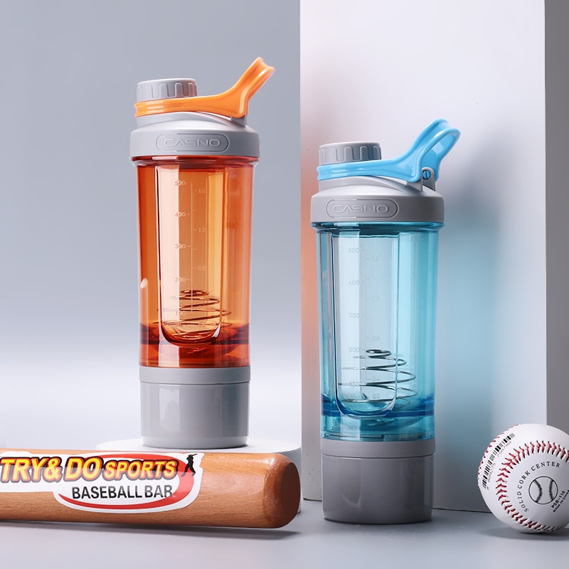 Tragbare Shaker Flasche Sport Camping Wandern Fitness Fitnessstudio Wasser Flasche Trinken