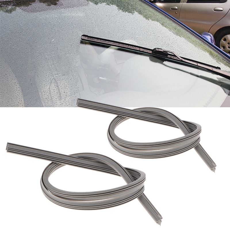 2 paar Auto Fenster Wischer Klinge Streifen 6mm Auto Fenster Ohne Knochen Wischer Klingen Silikon Streifen Dual Gummi 26/24 Zoll Auto Zubehör