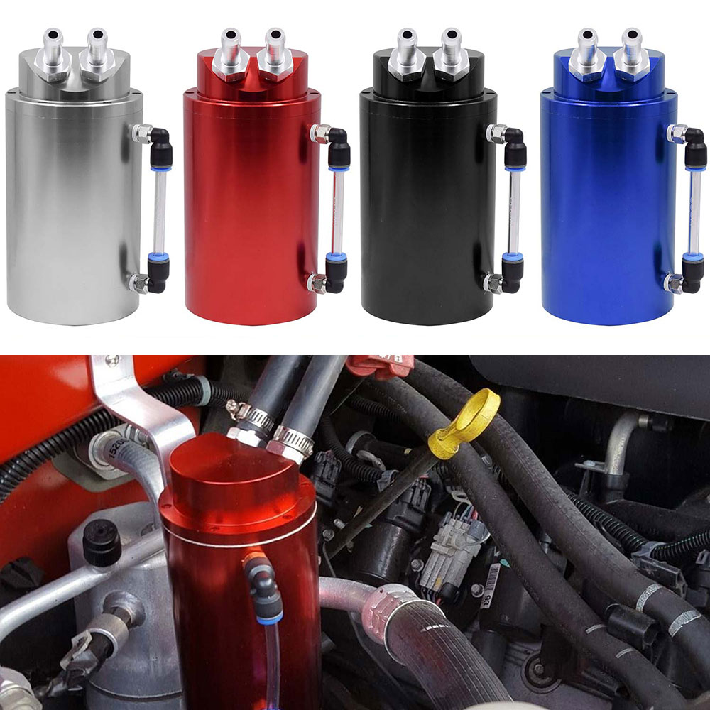 Universal- Zylindrischen 750ml Aluminium Motoröl Fangen Können Reservoir Panzer Auto Zubehör