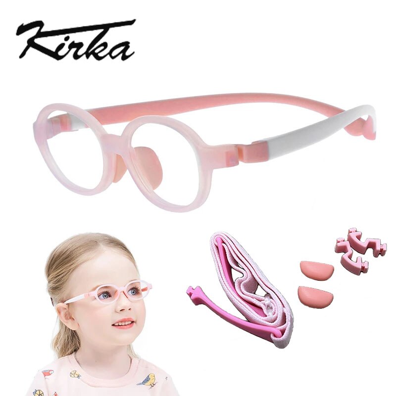 Kirka Optische freundlicher Brille Rahmen TR90 flexibel freundlicher Silikon Gläser Baby Brillen freundlicher Gummi Brille Rosa unisex