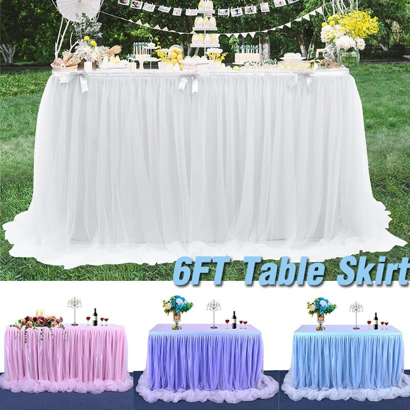 1 stücke 183*77cm Tisch Felsen Party Ballettröckchen Tüll Geschirr Tuch oder Hochzeit Weihnachten Baby Dusche Geburtstag Bankett tisch Dekor