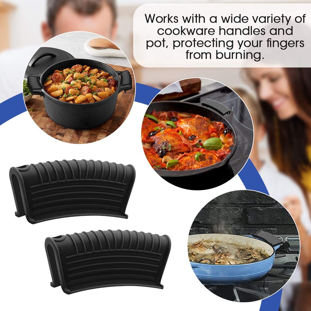 Nicht-Unterhose Silikon Griff Halfter Kochgeschirr Teile Topflappen Gusseisen Pfanne Griff Hülse Abdeckung Topf Wärme-beständig Pfanne griff Teile