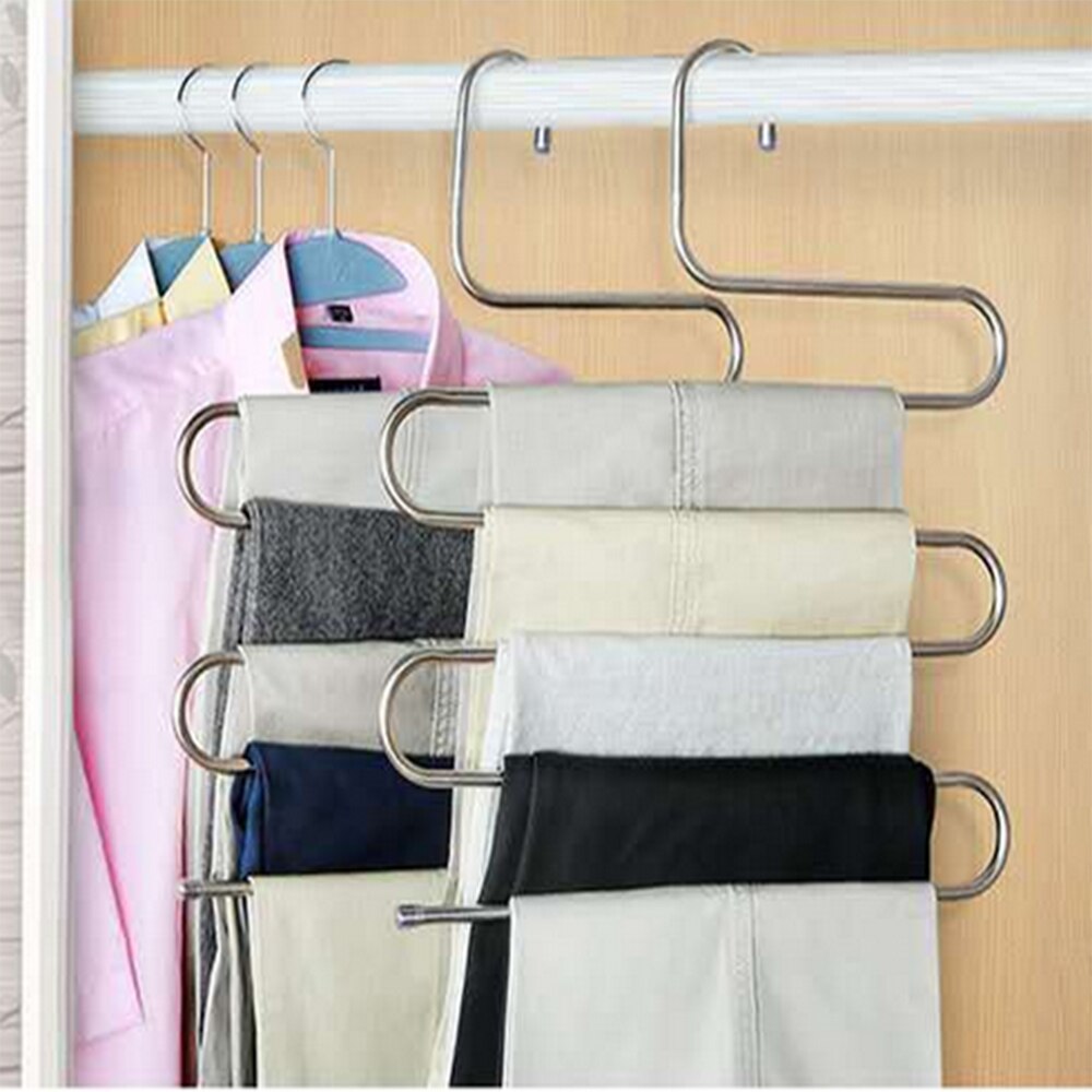 1Stck 5 Schichten Multifunktionale Kleidung KleiderbüGel Schlauch Tuch Gestell Hosen Hängen Regal Nicht-Unterhose Kleidung Organizer Lagerung Gestell