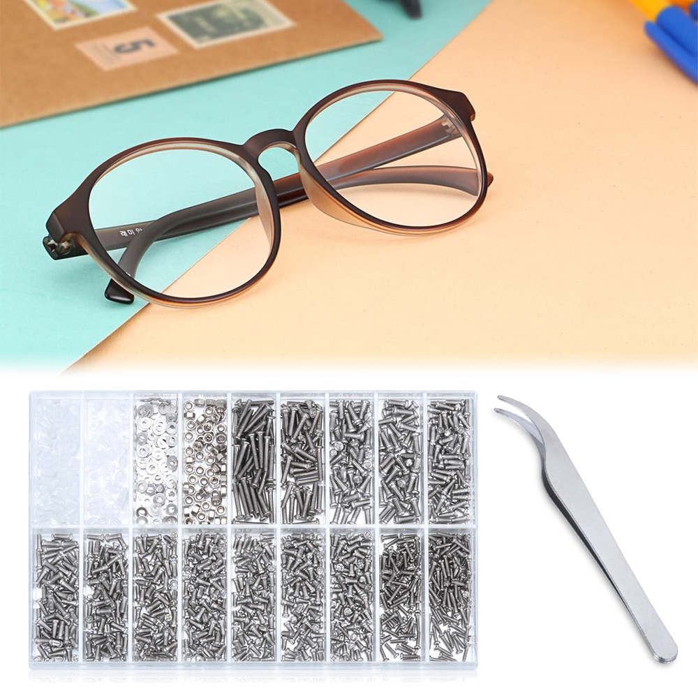 1000 Teile/los Gläser Reparatur Schraube sortiert Bausatz Brille Uhr Gläser Sonnenbrille Reparatur Werkzeug Bausatz Verwendet Für Befestigung Gläser/Watche