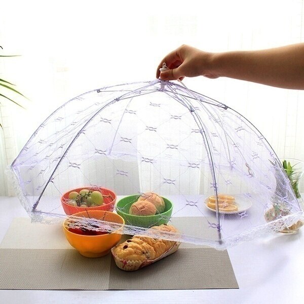 1PC Tragbare Regenschirm Stil Lebensmittel Abdeckung Anti Moskito Mahlzeit Abdeckung Spitze Tisch Heimat Mit Lebensmittel Abdeckung Küche Spielereien Kochen werkzeuge
