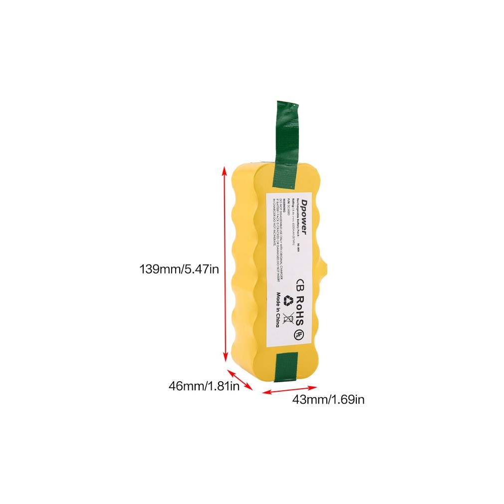 14,4 V NI-MH 6000mah Akku Pack für Irobot Roomba 500 600 700 800 900 Serie Staubsauger Gelb roboter Staubsauger
