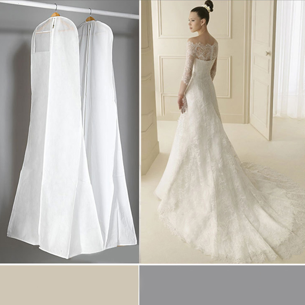 Vlies Langlebig Lagerung Tasche Hochzeit Kleid Hängen Beutel Dicke Kleidung Staubdicht Kleidungsstück Abdeckung Für Brautkleid extra Große fallen