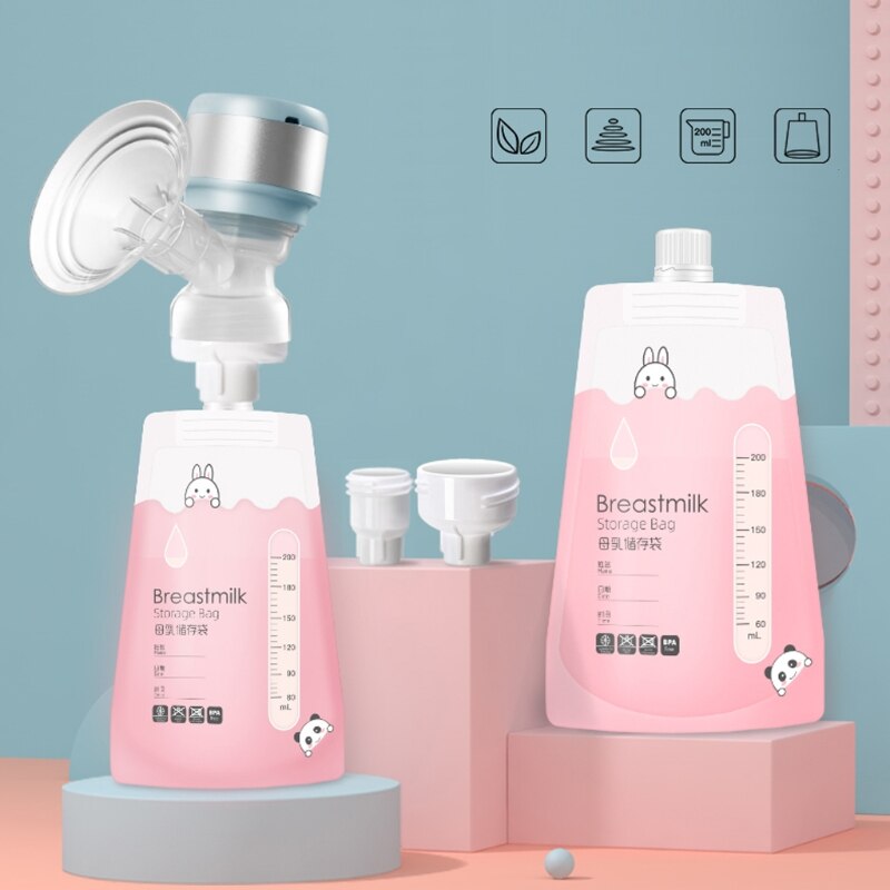 200ml Brust Milch Lagerung Taschen Einweg Baby Flüssige Lebensmittel Frisch Versiegelt Taschen Tragbare Kleinkind Fütterung Pouchs Pakete